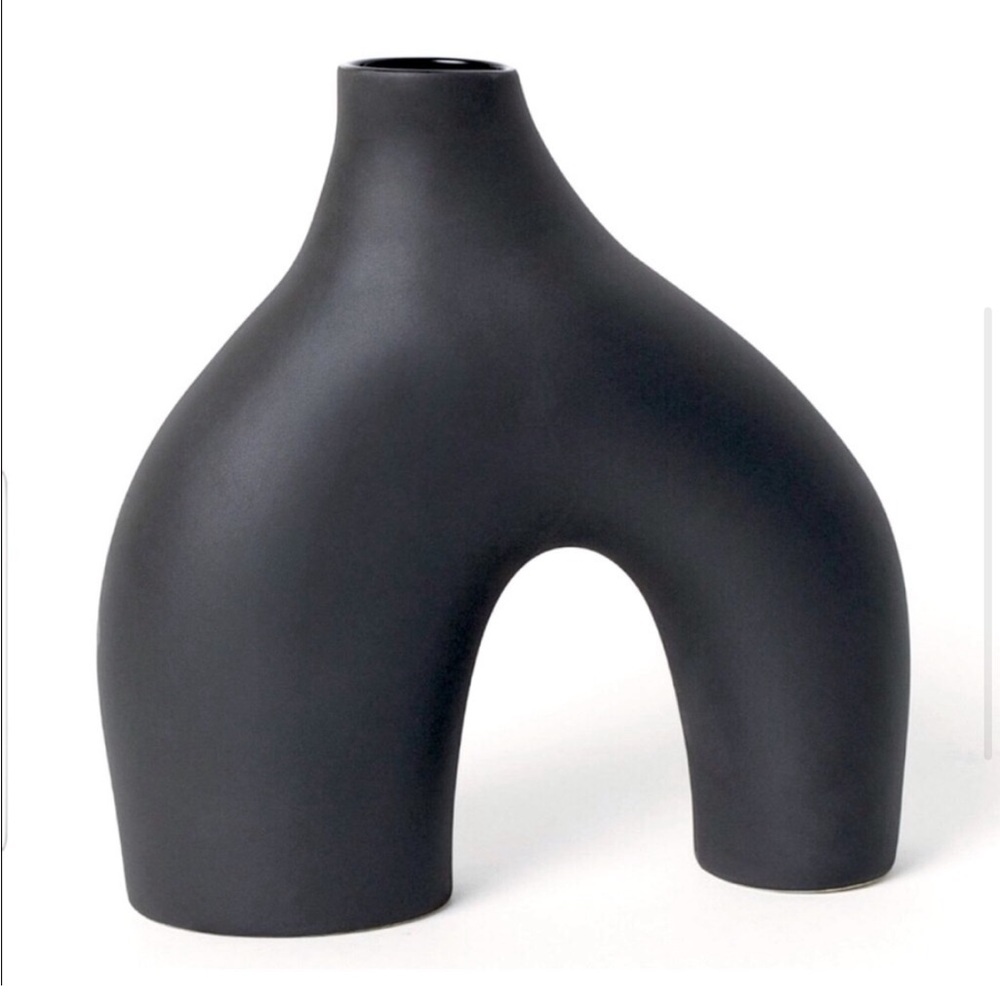 Modern Black Ceramic Glazed Stoneware Vase